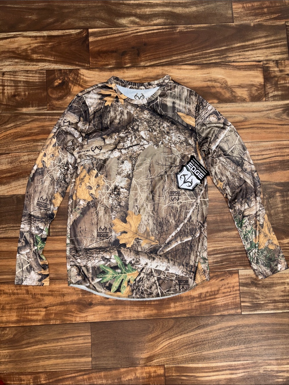 Realtree-Style Youth Camo Long-Sleeve Performance Shirt - Brown/Green